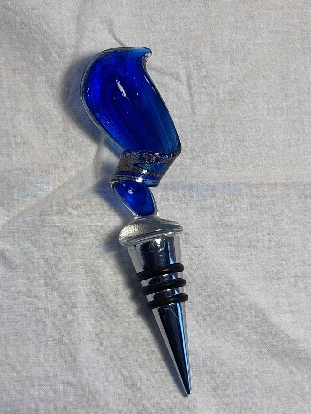 Murano-style blown glass bottle stopper